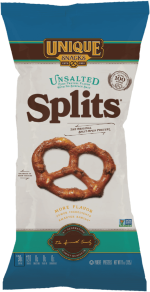 11oz bag of Unique Snacks Unsalted Splits