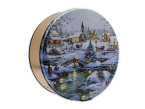 24 ct tin icy lights snow scene with christmas trees and lights