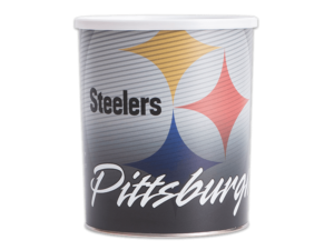 32-count pittsburgh steelers pail, Steelers logo and text "Steelers", and "Pittsburgh" on pail